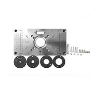 Rapporteur d'angle, Multifonctionnel En Aluminium Routeur Table Insérer Plaque Tondeuse Machine De Gravure Banc De Travail Du Bois Routeur Plaque(Typ2 Black)