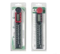 Rapporteur d'angle numérique 17,8 cm - Règle 2 en 1 avec écran LCD pour le travail du bois, mesure 0-999,9° ± 0,3°, verrouillage/maintien/fonction (rouge)
