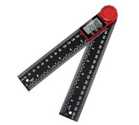 Rapporteur d'angle numérique 7 en 200 mm Règle de mesure avec écran LCD, plage 0-360°, résolution 0,05°, construction en fibre de verre nylon, noir
