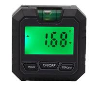 Rapporteur d'angle numérique avec base magnétique et boîtier ABS pour menuiserie, bâtiment et maçonnerie - Mini détecteur d'angle numérique en rouge (Noire)