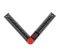 Rapporteur d'angle numérique avec grand écran LCD et fonctions y compris verrouillage, maintien, réinitialisation pour une mesure précise de l'angle dans la construction (rouge)