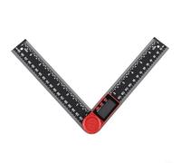 Rapporteur d'angle numérique avec grand écran LCD pour mesurer des angles jusqu'à 999 degrés pour le travail du bois et des métaux (rouge)