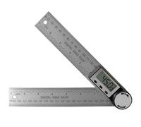 Rapporteur d'angle Numérique, Fausse Equerre 200 mm Acier Inoxydable, Règle D'angle Numérique avec HOLD/Rev, Zéro et Grand Ecran LCD, pour Travail du Bois, Construction et Bricolage, 2 piles incluses