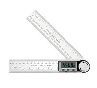 Rapporteur d'Angle Numérique Inox 200mm - Inclinomètre Règle avec Écran LCD | Mesure 0-360° 2 en 1 avec Fonction Hold pour Menuiserie, Travail du Bois & Construction