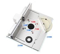 Rapporteur d'angle, Plaque d'insertion de Table de toupie for bancs de travail du bois scie à Table avec Guide de jauge à onglets supports coulissants de clôture de profil en aluminium(Silver)