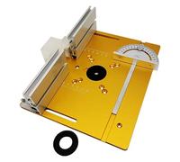 Rapporteur d'angle, Plaque d'insertion multifonctionnelle de Table de routeur en aluminium avec des bancs de travail de jauge d'onglet(Gold-A)