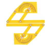 Rapporteur D'angle Professionnel 180 Degrés, Règle de Mesure | ABS Jaune, Anti Rouille, pour Chantier et Ébénisterie, Traçage Radial, Réglage de Biseau