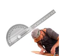 Rapporteur d'angle | Rapporteur d'angle en acier inoxydable | Outil de mesure pour le dessin, le travail du bois, les mathématiques géométriques