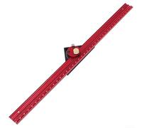 Rapporteur d'angle réglable 300 mm/400 mm en aluminium avec tête rotative à 360° pour le travail du bois et les projets de bricolage, rouge (400 mm)