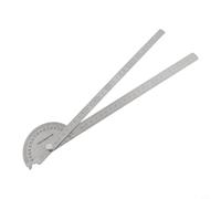 Rapporteur d'angle réglable avec règle en acier inoxydable de 0 à 180 degrés pour la menuiserie, l'ingénierie, l'architecture et les projets éducatifs (90 x 300)