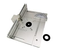 Rapporteur d'angle, Table de toupie Plaque d'insertion Bancs de travail du bois Scie de table W Guide de jauge d'onglet Profilé en aluminium Clôture Supports coulissants(Silver-A)