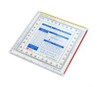 Rapporteur de carte Aviation Règle de navigation multifonction Outil de dessin pour la planification de vol, l'apprentissage vectoriel, boussole de mesure 14 x 14,5 cm, plastique durable