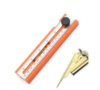 Rapporteur de positionnement réglable, règle de mesure de profondeur multifonction avec marquage multi-angles de 15 ° à 90 °, règle de positionnement de perçage, outil de nivellement et de marquage