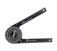 Rapporteur de scie à onglet en aluminium de 17,8 cm antirouille avec rotation à 360°, échelle transparente de précision pour mesure de tuyauterie en bois et métal