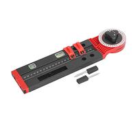 Rapporteur de scie à onglet, mesure d'angle en métal, jauge, Guide de coupe, outil avec niveau à bulle pour le travail du bois (Noir Rouge)