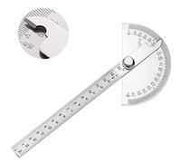Rapporteur en acier inoxydable de 0 à 180 ° de mesure de bras Outil d'ingénieur Rapporteur de calibre avec règle de 140 mm, règle d'angle universelle pour peinture dessin