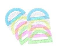 Rapporteur en Plastique à 180 Degrés, 12pcs, Semi Transparent