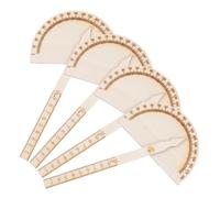 Rapporteur Géométrique Angle Précis 4 Pièces en Bois Beige, Règle | Bords Doux, Bras Rotatif Lisse, Marquages Clairs, pour Devoirs de Maths et Projets DIY