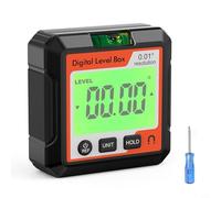 Rapporteur inclinomètre magnétique niveau avec 4 x 90 ° Résolution 0,05° Verrouillage de données Plastique ABS pour le travail du bois, réparation automobile et utilisation industrielle Rouge et