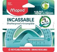 Maped - Rapporteur Flex 180°/12 cm - Incassable & ergonomique - Coloris aléatoire (vert/bleu)