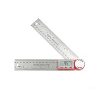 Rapporteur numérique 21,5 cm - Précision de la fonction HOLD (rouge) | Affichage numérique à 360°, haute précision, mesure interne/externe, acier inoxydable durable, pour les professionnels
