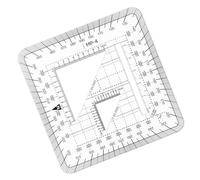 Rapporteur portable avec échelles métriques quadrillées | Outil de mesure de rapporteur quadrillé métrique clair pour ingénieurs architectes formation géographique,