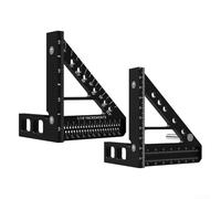 Rapporteur portable en aluminium pour le travail du bois avec triangle à onglet et design à 6 trous pour un marquage et une mesure précis de l'angle (métrique)