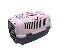 Rapporteur pour animaux de compagnie de voyage pour chat petit chien Boîte rigide en plastique avec poignée pliable (gris, 61 x 38 x 38 cm)