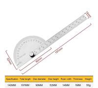 Rapporteur Réglable Multifonction En Acier Inoxydable,Outil De Mesure Des Mathématiques,Tête Ronde,Règle D'angle,Résistant À 180,14cm - Type 14cm