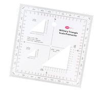 Rapporteur triangulaire militaire avec carte topographique