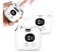 RAPRAP Coupe Ongle Electrique 3 En 1 et Polisseur, Tondeuse Automatique D'Ongles à 3 Vitesses Avec Loupe 2,5x Pour Seniors, Adultes, Enfants, TêTe De Lame Large/éTroite, Faible Bruit,Blanc
