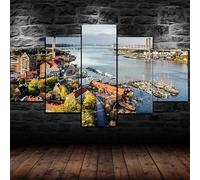 RAPSANI Avec cadre Peinture 5 Pièces toile de peinture Göteborg,Suède,Art Moderne,HD Sticker Mural Modulaire Affiche Décor,Cadeau,tableau decoration murale chambre 125x60cm
