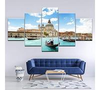 RAPSANI Avec cadre Peinture 5 Pièces toile de peinture Grand Canal,Venise,Italie,Art Moderne,HD Sticker Mural Modulaire Affiche Décor,Cadeau,tableau decoration murale chambre 125x60cm