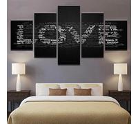 RAPSANI Avec cadre Peinture 5 Pièces toile de peinture Lettres d’amour Abstrait Motivation,Art Moderne,HD Sticker Mural Modulaire Affiche Décor,Cadeau,tableau decoration murale chambre 125x60cm
