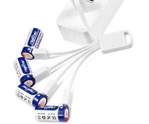 Rapthor Lot de 4 Batteries Rechargeables 850mAh compatibles avec Arlo Wireless Security Camera 3V Batterie au Lithium avec Chargeur (4)