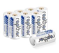Rapthor Lot de 8 batteries rechargeables 3,7 V 750 mAh compatibles avec les caméras de sécurité sans fil Arlo VMC3030 VMK3200 VMS3330 3530, lampe de poche Polaroid microphone de rechange 123 piles