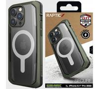 Raptic X-Doria Secure Case iPhone 14 Pro avec coque blindée MagSafe verte Housse pour téléphone portable