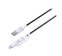 Raptor Gaming Cordon de charge 2en1 PS4 & PS5 2,75m noir/blanc RG-CC200-W