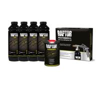 RAPTOR kit de revêtement de protection - 4 bouteilles de 3,79 litres (incluant le durcisseur), noir, avec le pistolet professionnel RAPTOR à buse réglable