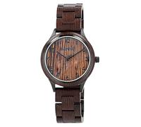 Raptor Montre analogique pour femme - Longueur totale : 23,5 cm - Bracelet en bois de wengé - Protection contre les projections d'eau, marron