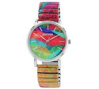 Raptor Montre analogique pour femme multicolore, longueur totale 23,5 cm, bracelet en acier inoxydable - Protection contre les projections d'eau