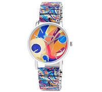 Raptor Montre analogique pour femme multicolore, longueur totale 23,5 cm, bracelet en acier inoxydable - Protection contre les projections d'eau