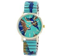 Raptor Montre pour femme Frida Kahlo Edition avec cordon de serrage, montre en acier inoxydable de qualité supérieure, cadeau pour femme, petite amie ou mère avec boîte à montre, Bleu clair et jaune