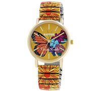 Raptor Montre pour femme Frida Kahlo Edition avec cordon de serrage, montre en acier inoxydable de qualité supérieure, cadeau pour femme, petite amie ou mère avec boîte à montre, Multicolore - Orange