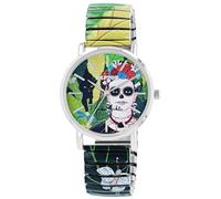 Raptor Montre pour femme Frida Kahlo Edition avec cordon de serrage, montre en acier inoxydable de qualité supérieure, cadeau pour femme, petite amie ou mère avec boîte à montre, Vert foncé