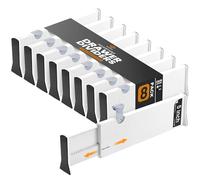 RAPTUROUS Deep Drawer Dividers 8 Pack, 5 Inch Tall, 13-22 Inch Long Expandable, Adjustable Drawer Organizer for Clothing, Dresser, Kitchen, Strong Hold, Soft Foam Edges, White