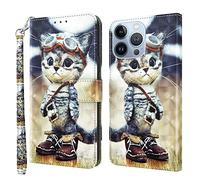 Rapuled Coque pour iPhone 12 Pro Max, Housse Premium en Cuir iPhone 12 Pro Max (6,7 Pouces), Magnetique Flip Case Portefeuille PU Cuir à Rabat Housse Étui de Protection avec Porte Cartes (Chat 2)