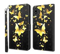 Rapuled Coque pour Samsung Galaxy A20/A30, Housse Premium en Cuir Samsung A20/A30, Magnetique Flip Case Portefeuille PU Cuir à Rabat Housse Étui de Protection avec Porte Cartes (Papillon 4)