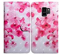Rapuled Coque pour Samsung Galaxy S9, Housse Premium en Cuir Samsung S9, Magnétique à Clapet Anti-Choc Flip Case Portefeuille PU Cuir à Rabat Housse Étui de Protection avec Porte Cartes (Fleur 2)