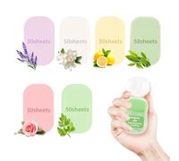 RAQEHO Lot de 300 feuilles de savon en papier pour les voyages - Lot de 6 recharges de savon moussant pour les mains avec 1 boîte portable pour le lavage des mains, jetables, parfumés, les voyages, le